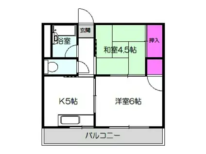 兵庫第2マンション(2K/2階)の間取り写真