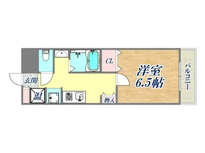 ANGE夙川(1K/1階)の間取り写真