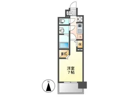 パルティール黒川本通(1K/4階)の間取り写真