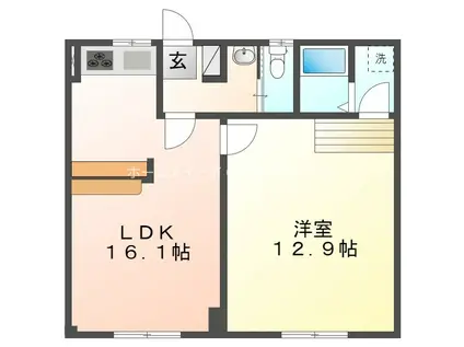ガーデンハイツ(1LDK/2階)の間取り写真