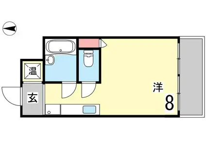 シャンブル岡本(ワンルーム/2階)の間取り写真