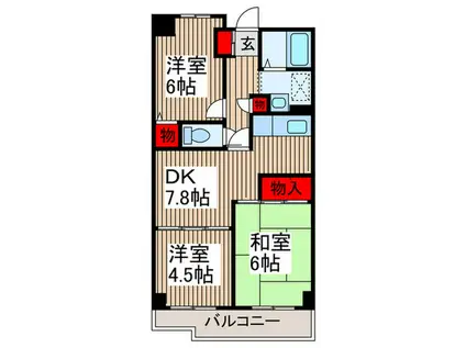 サンヴィレッジ本郷(3DK/4階)の間取り写真