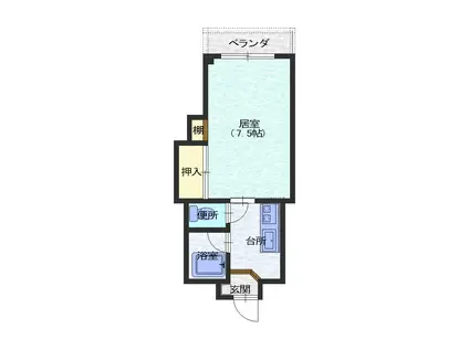 ロイヤルハイツ(1K/2階)の間取り写真