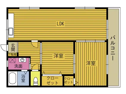 コーポひばり(2LDK/2階)の間取り写真