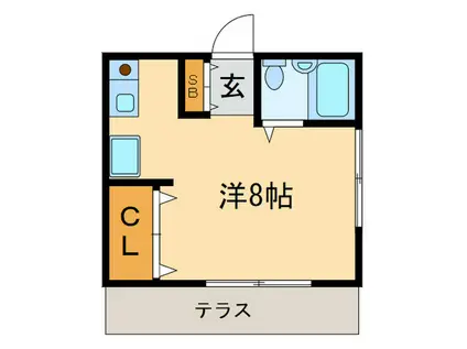 フェリース上石神井(ワンルーム/1階)の間取り写真