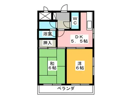 ひばりロイヤルマンション(2DK/3階)の間取り写真
