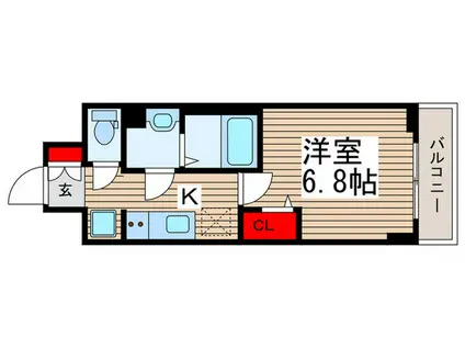 N-STAGE MATSUDO(1K/3階)の間取り写真