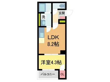 CIEL甲子園(1LDK/1階)の間取り写真
