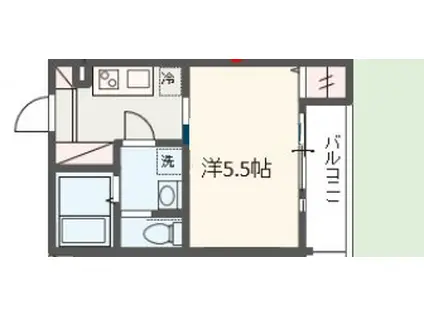 メルディア新座大和田(1K/1階)の間取り写真