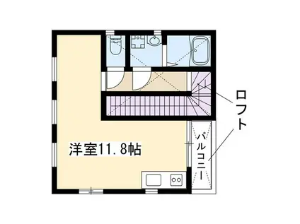 MIZUHO UCHIKATA AP(ワンルーム/2階)の間取り写真