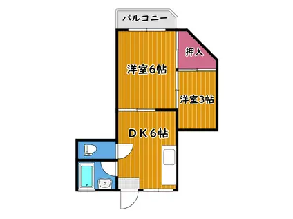 辻本マンション(2DK/4階)の間取り写真