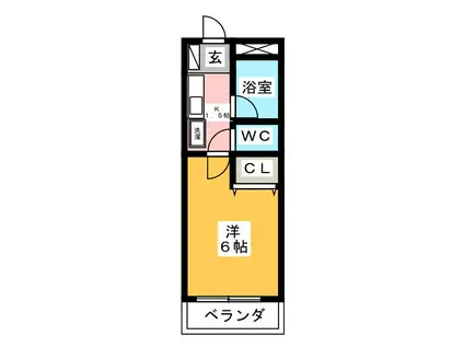 リッツマンション椚田(1K/2階)の間取り写真