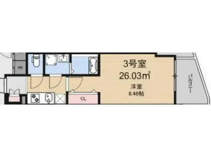 レジデンス神戸ビヴィオ(1K/1階)の間取り写真