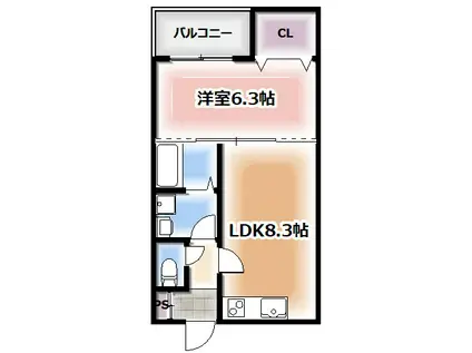 アート守口(1LDK/1階)の間取り写真