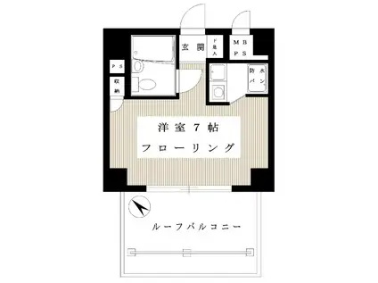 ライオンズマンション横浜第三(ワンルーム/10階)の間取り写真