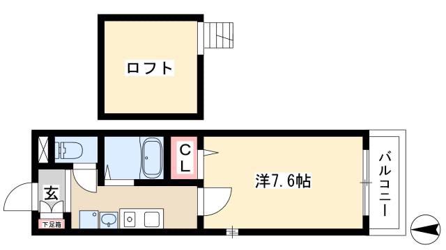 シャノワール(1K/2階)の間取り写真