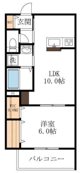 フローリア(1LDK/3階)の間取り写真