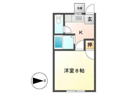 プラザイン10(1K/2階)の間取り写真