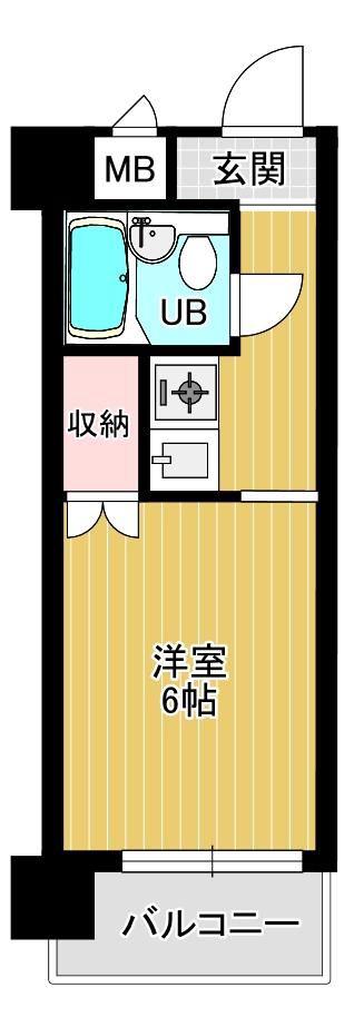 シンプルライフ王子(ワンルーム/3階)の間取り写真
