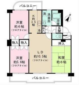 シティハイツ砧(3LDK/1階)の間取り写真