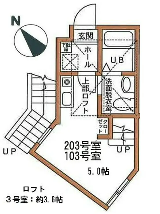 ハーミットクラブハウス大倉山 2階階 間取り