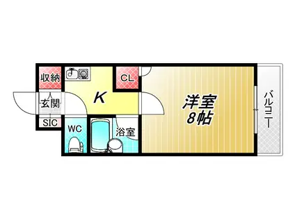 バーズハウス(1K/1階)の間取り写真