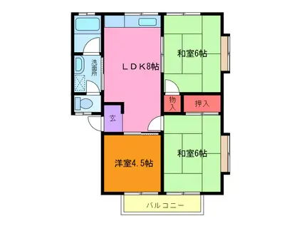 第三岡田コーポ(3LDK/2階)の間取り写真