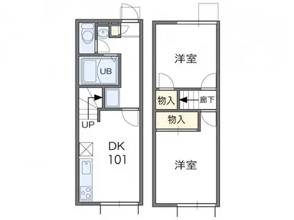 レオパレス118II(2DK/1階)の間取り写真