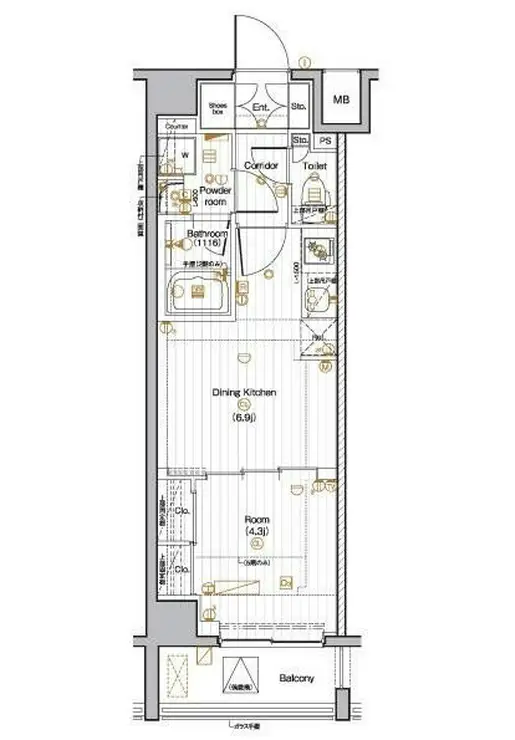 PREMIUM CUBE 池袋本町 3階階 間取り