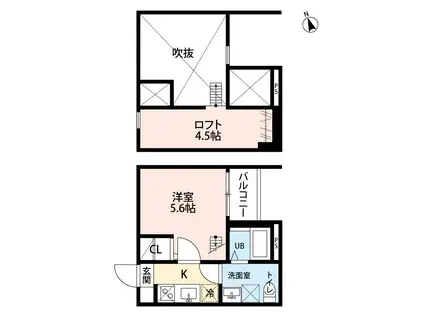 ハピネス南脇(1SK/1階)の間取り写真