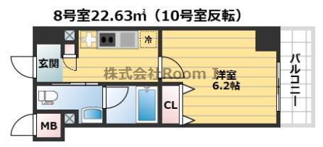 FUJIMAN北山町(1K/7階)の間取り写真