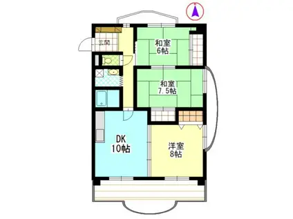 シャトレ・アン(3LDK/1階)の間取り写真