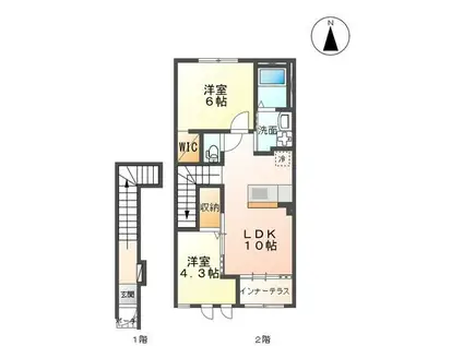 グレート(2LDK/2階)の間取り写真