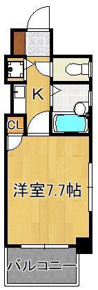 ダイナコートピア黒崎II(1K/4階)の間取り写真