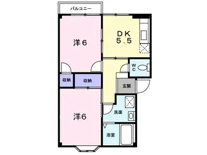 メゾンエクセルII(2DK/1階)の間取り写真