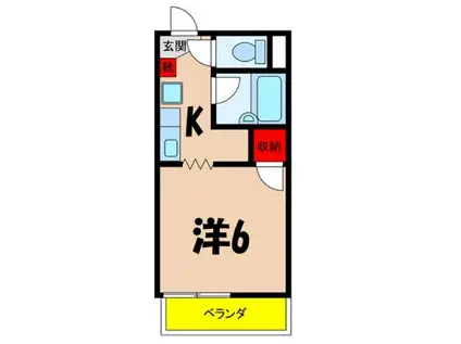 サープラス恵比寿(1K/2階)の間取り写真