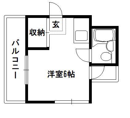 ヴィラ伏見(ワンルーム/3階)の間取り写真