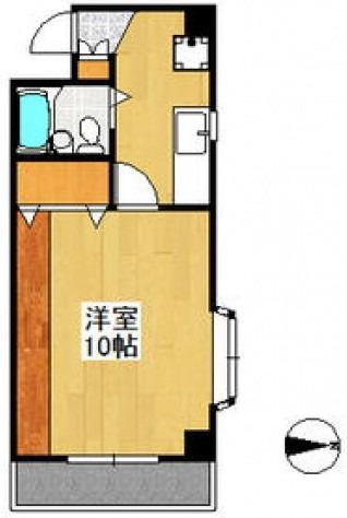 ジュネス沖新(1K/4階)の間取り写真