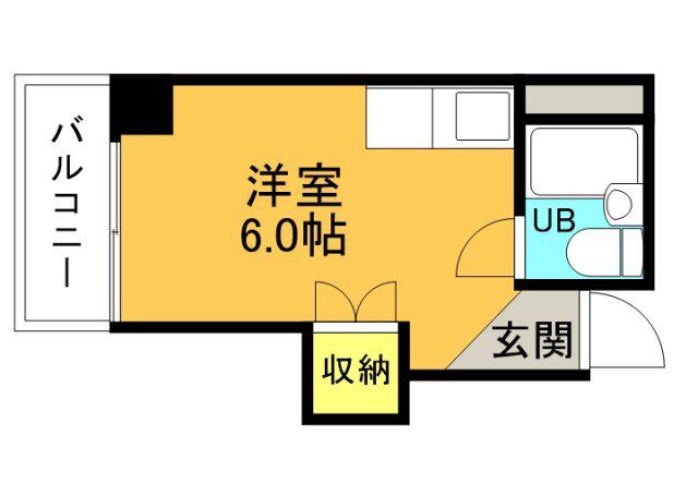 プログレス本川(ワンルーム/3階)の間取り写真