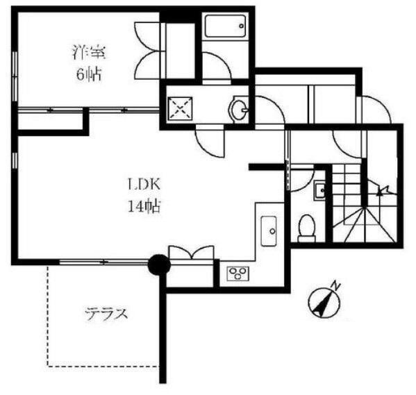 ドミナーレサクマ(1LDK/1階)の間取り写真