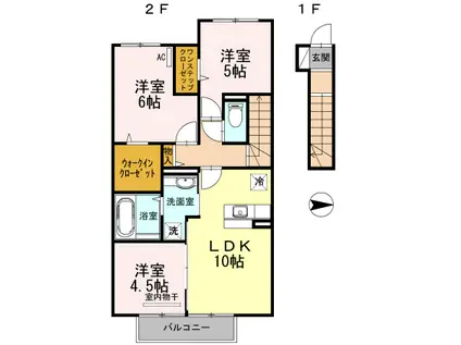 D-ROOM内原B(3LDK/2階)の間取り写真