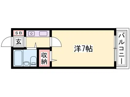 シエスタ姫路(1K/6階)の間取り写真