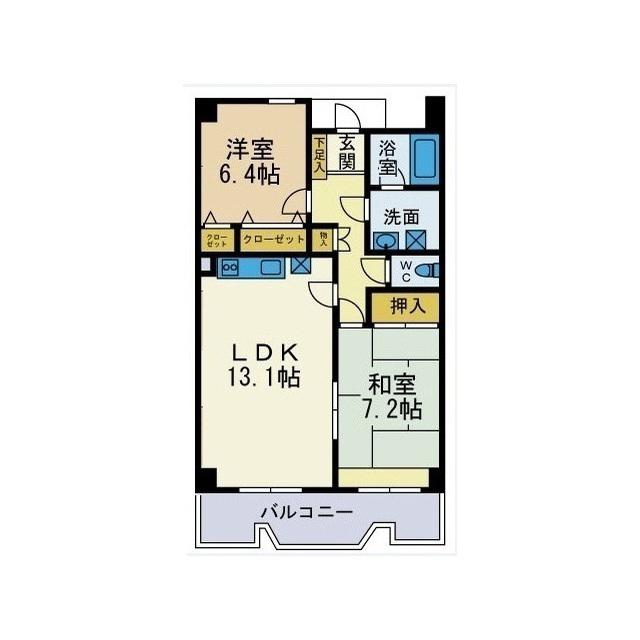 エクセルコート海老名(2LDK/5階)の間取り写真