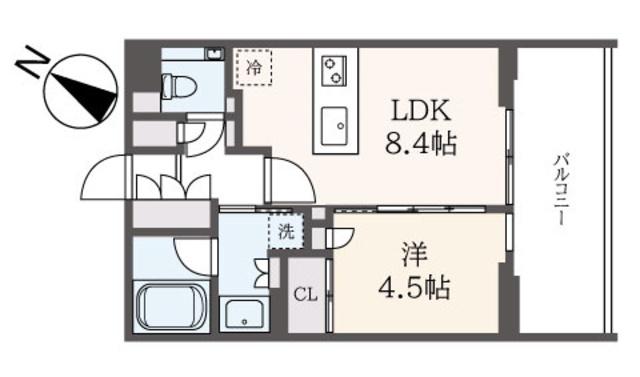 アトラス青山レジデンシャル(1LDK/3階)の間取り写真