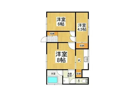 神林コーポ(3DK/1階)の間取り写真