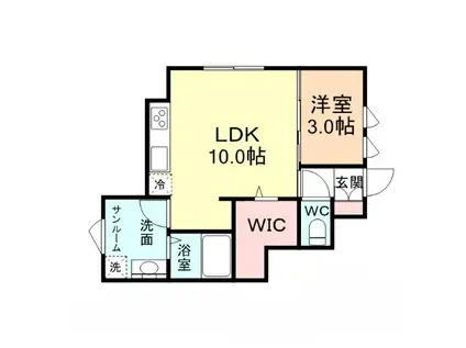 NENUPHAR A棟(1LDK/1階)の間取り写真