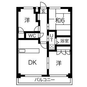 ベルルージュ上社(3LDK/6階)の間取り写真