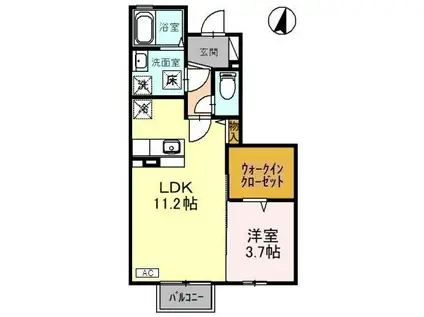 ロミオ・グレース(1LDK/1階)の間取り写真