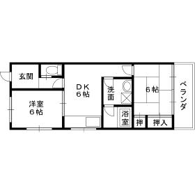 メゾンエスポワール(2DK/2階)の間取り写真