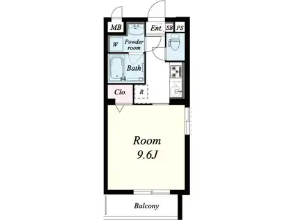 ビウォール正木(1K/2階)の間取り写真